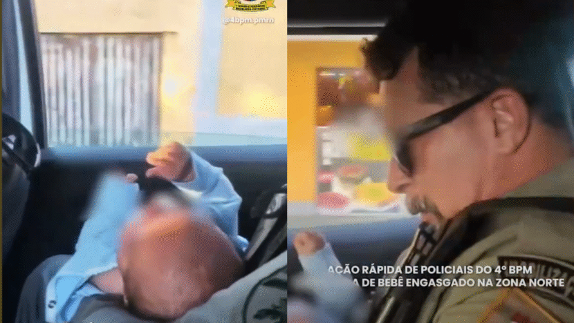 Bebê engasgado é salvo por policiais militares na Zona Norte de Natal
