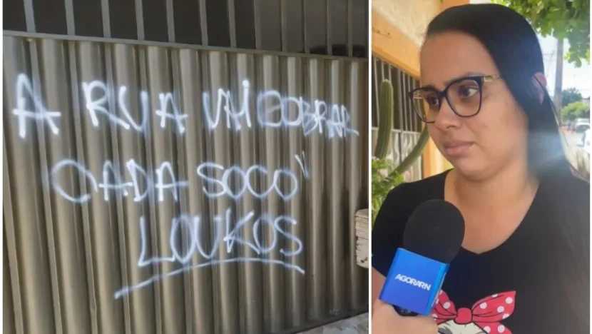 “Temo pela vida do meu pai”, diz filha de morador após casa ser pichada por engano em Natal