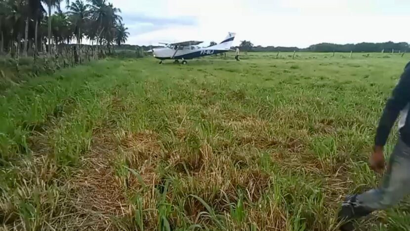 Avião faz pouso forçado em fazenda de Macaíba após colidir com cerca - Foto: Reprodução/Redes sociais