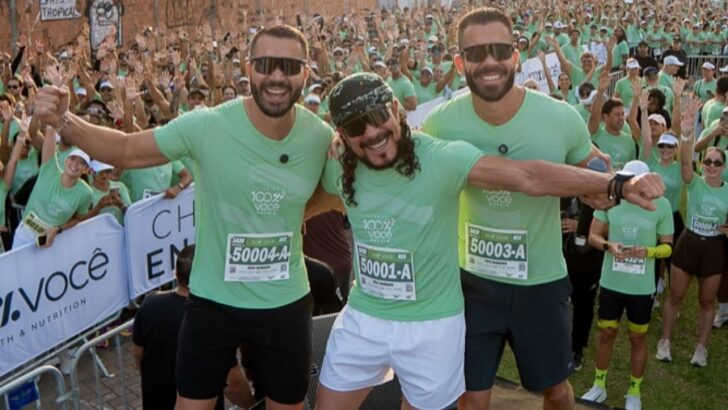 Bell Marques corre ao lado dos filhos Rafa e Pipo - Foto: Instagram / Reprodução