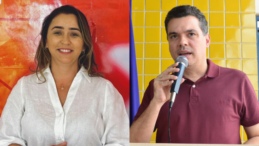 O verde de Samanda e a conversa com Walter Alves - Foto: Reprodução e José Aldenir/Agora RN