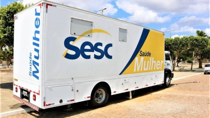 Nova Cruz recebe unidade móvel do Sesc com oferta de 2,3 mil exames gratuitos para mulheres