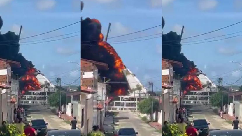 Veja momento em que estátua gigante de nossa senhora de fátima desaba após incêndio em natal | notícias do rio grande do norte capa ´portal (11)