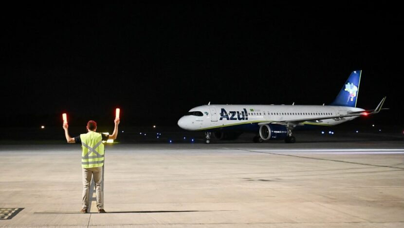 Aeronave da Azul no Aeroporto InteRio Grande do Norteacional Aluízio Alves, em São Gonçalo do Amarante - Foto: Zurich Airport/Reprodução