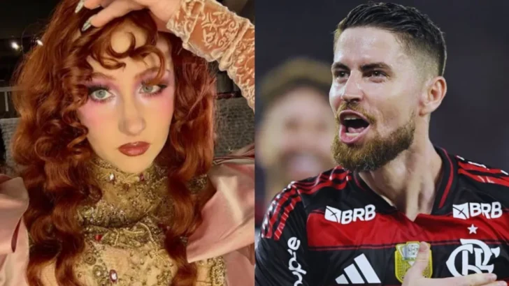 Chappel Roan e Jorginho jogador de futebol. Reproducao Chappell Roan e Flamengo