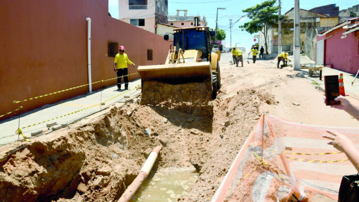 Obras na rua Cauby Barrocas Rocas 1 foto Demis Roussos