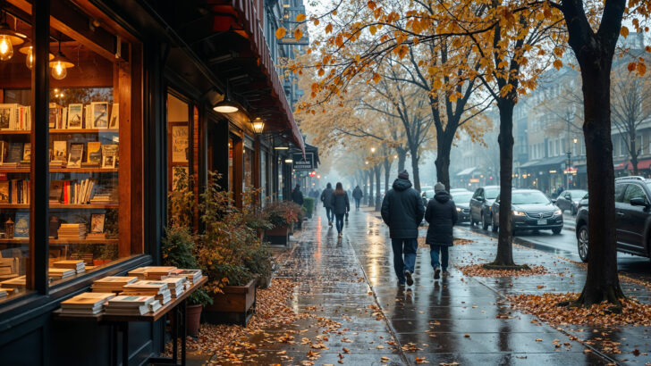 beautiful street autumn season edited