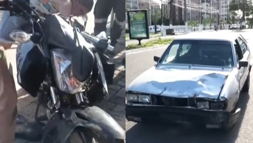 Acidente envolve carro, moto e bicicleta na Cidade da Esperança, em Natal