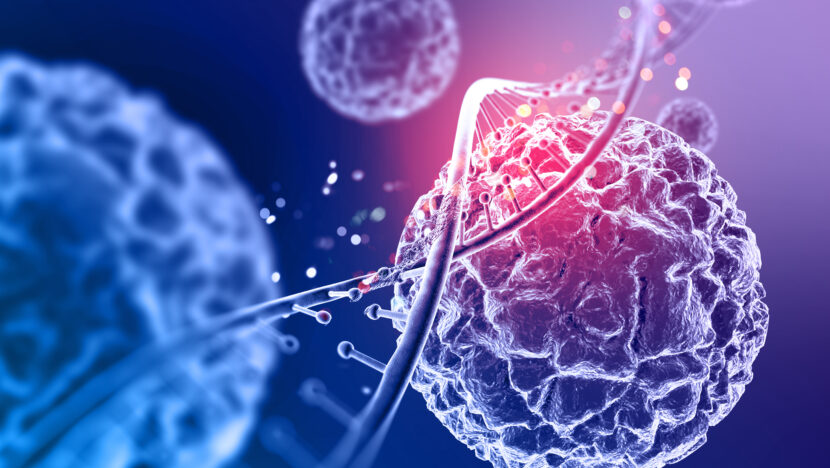 3d medical background with virus cells dna strand