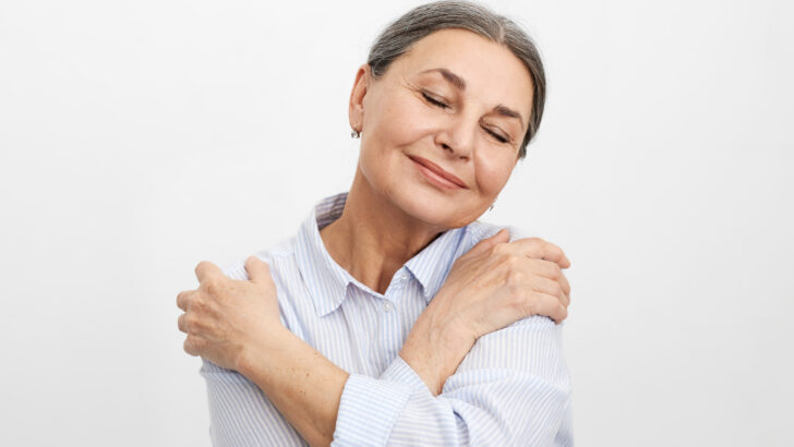 expressive senior woman posing