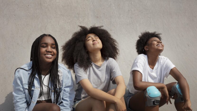group black girls spending time together