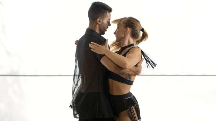 young couple dancing bachata