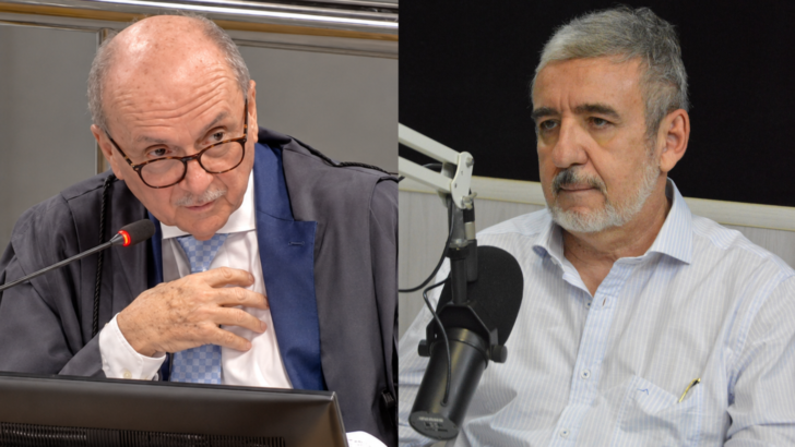 Desembargador Cláudio Santos durante sessão do TJRN; Juiz Henrique Baltazar é da Vara de Execuções Penais - Fotos: TJRN/Reprodução e José Aldenir