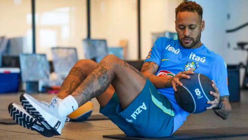 Neymar treino sem bola