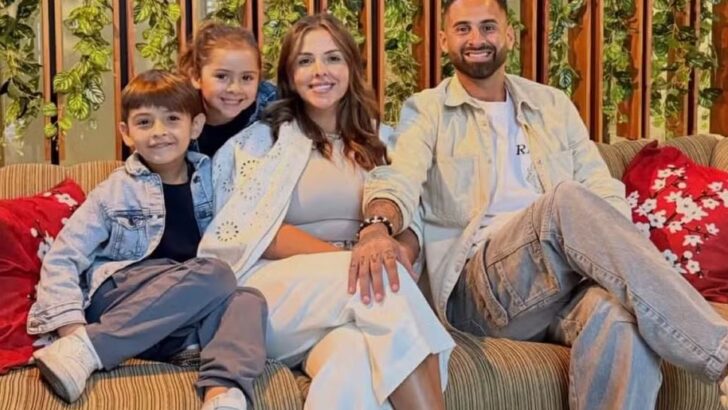 Jogador de futebol argentino Lucas Trejo e sua família em foto de abril de 2026. — Foto: Reprodução/Lucas Trejo no Instagram