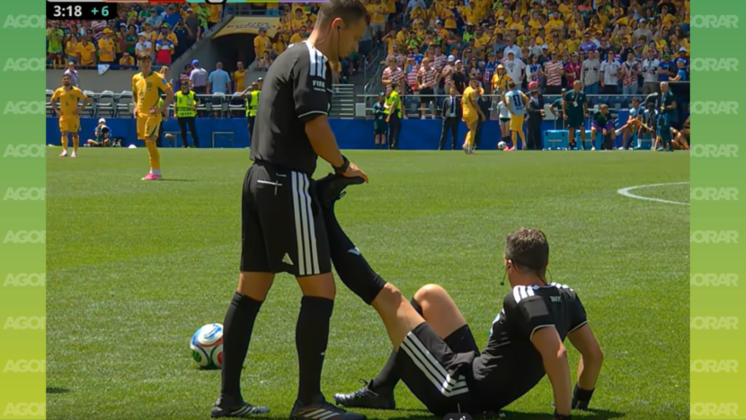 Cãibra derruba árbitro durante jogo da copa entre estados unidos e austrália | notícias do rio grande do norte juiza
