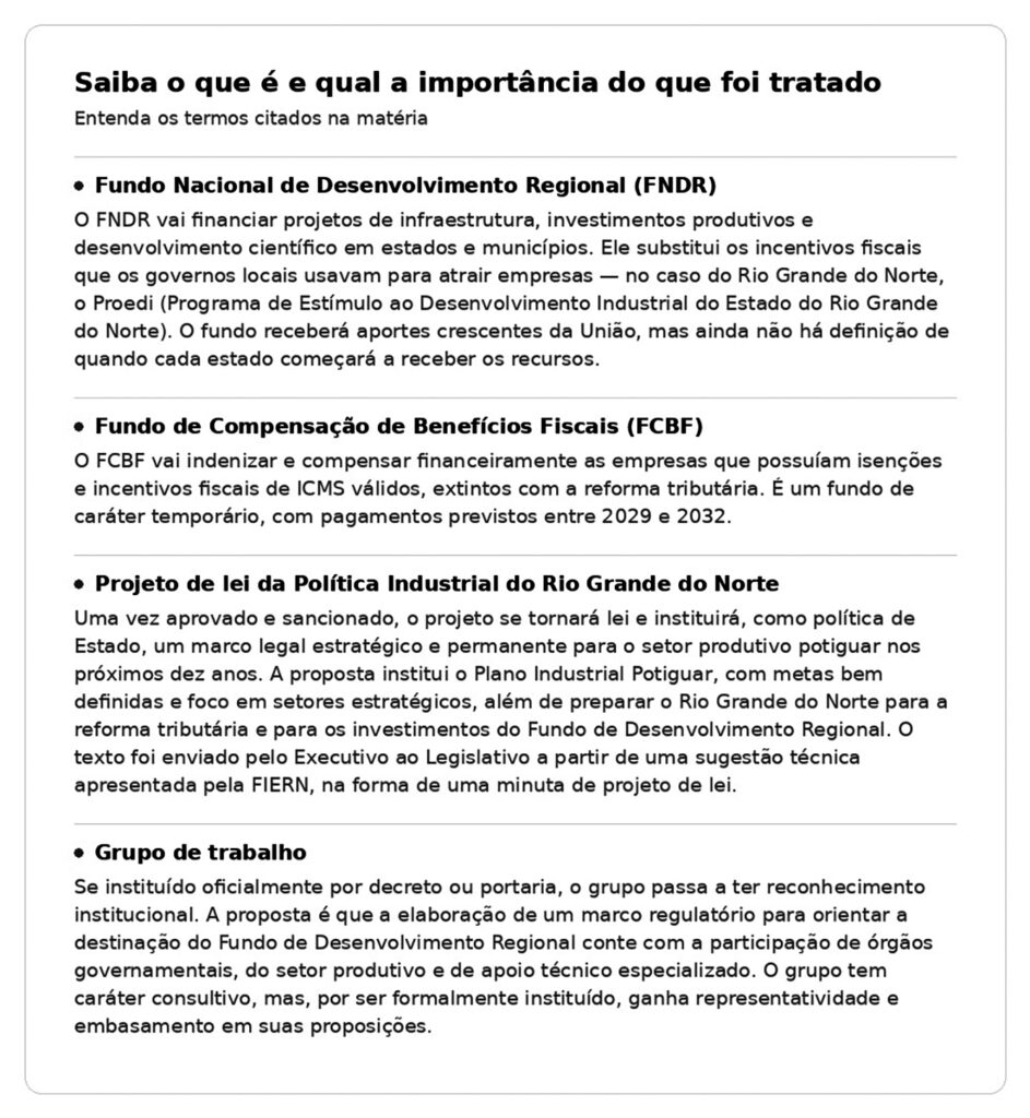 Fiern debate preparação do estado para mudanças da reforma tributária | notícias do rio grande do norte Box Glossario Reforma.jpg