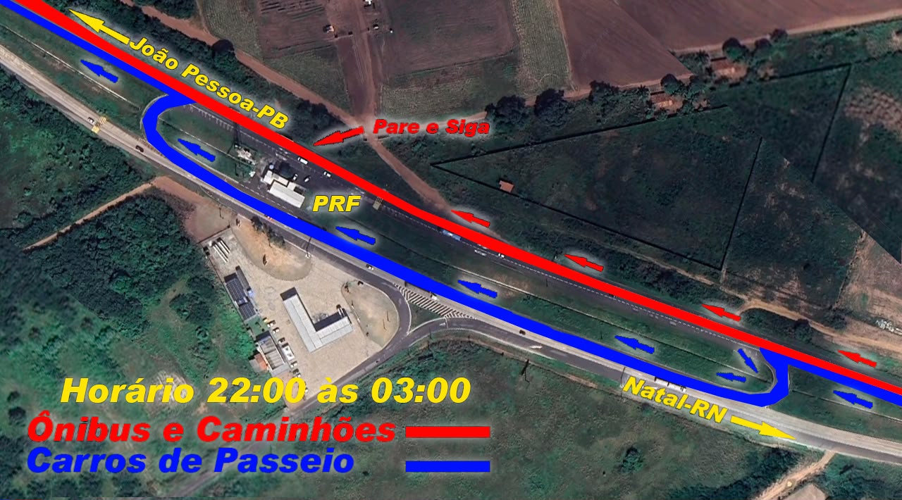 PRF fará interdição parcial na BR-101 durante obras em São José de Mipibu