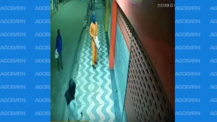 Câmeras de monitoramento registraram a ação, que ocorreu por volta das 3h. Foto: Reprodução