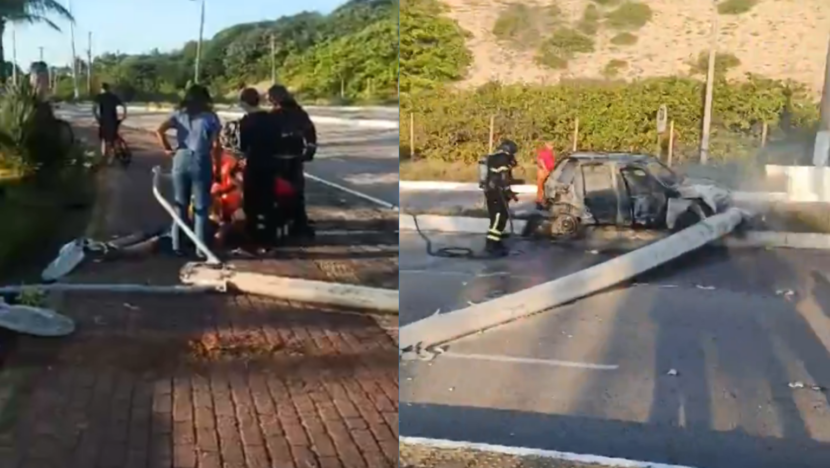 Motorista é preso após carro atingir poste e pegar fogo na via costeira | notícias do rio grande do norte capa portal 2026 07 31T101535.156