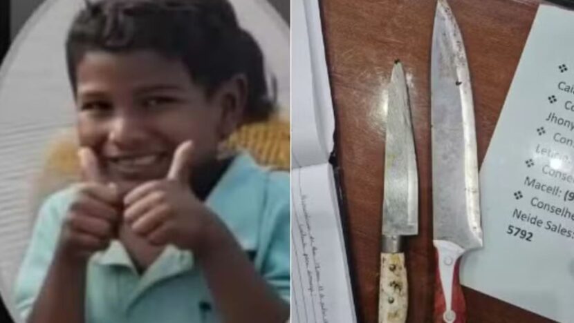 Menino de 6 anos morre após ser ferido com faca durante castigo do pai no amazonas | notícias do rio grande do norte Conforme o relato, ao atingir a criança com a mochila, uma das lâminas perfurou as costas do menino, que não resistiu aos ferimentos. Foto: Reprodução