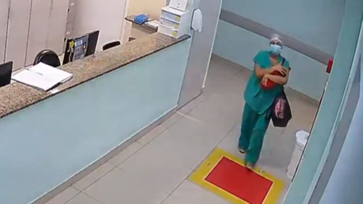 Técnica de enfermagem é presa após tentar levar recém-nascida em bolsa de mateRio Grande do Norteidade no Piauí — Foto: Reprodução/TV Globo