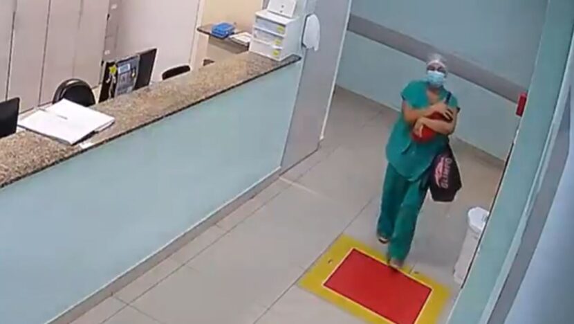Técnica de enfermagem é presa após tentar levar recém-nascida em bolsa de mateRio Grande do Norteidade no Piauí — Foto: Reprodução/TV Globo