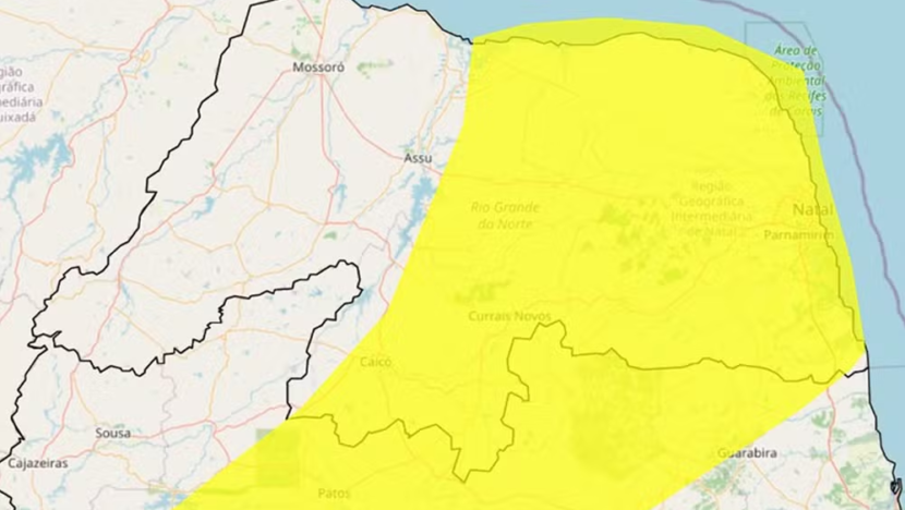 Inmet emite alerta amarelo de vendaval para 110 municípios do rn neste domingo | notícias do rio grande do norte image