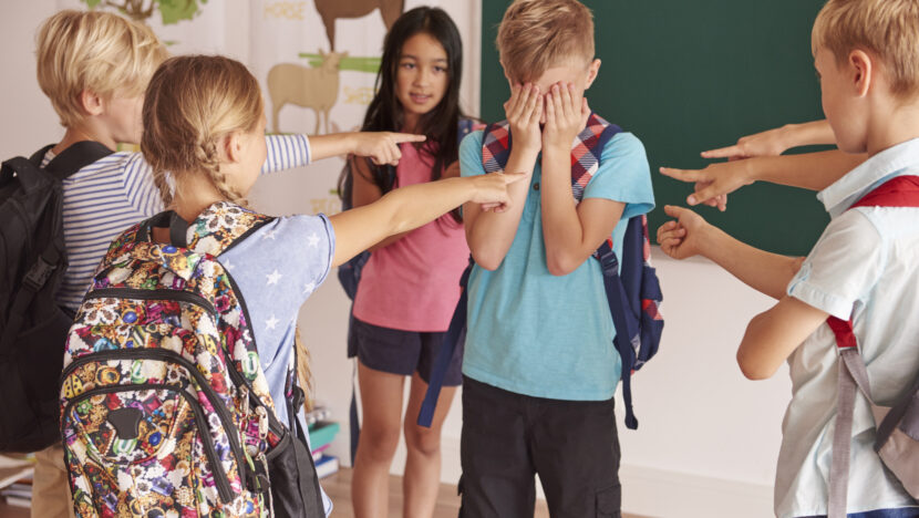 kids laughing their classmate