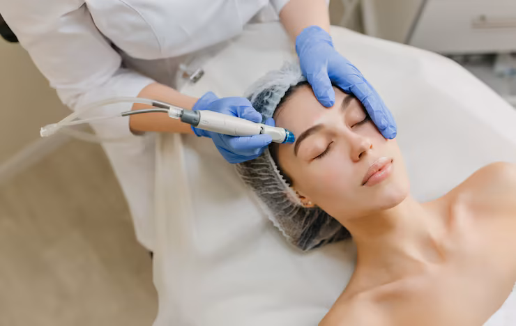Felicidade estética: a busca pela beleza e os limites dos procedimentos | notícias do rio grande do norte vista de cima do rejuvenescimento de mulher bonita apreciando procedimentos de cosmetologia no salao de beleza dermatologia maos em brilhos azuis saude terapia botox 197531 2783