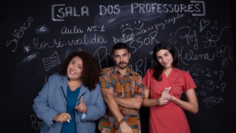 Imagem mostra atores Piera Pillar, Rosana Dias e Rudson Dias, que fazem parte do elenco da comédia