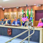 Vereadores reunidos na Comissão de Legislação, Justiça e Redação Final da Câmara Municipal de Natal