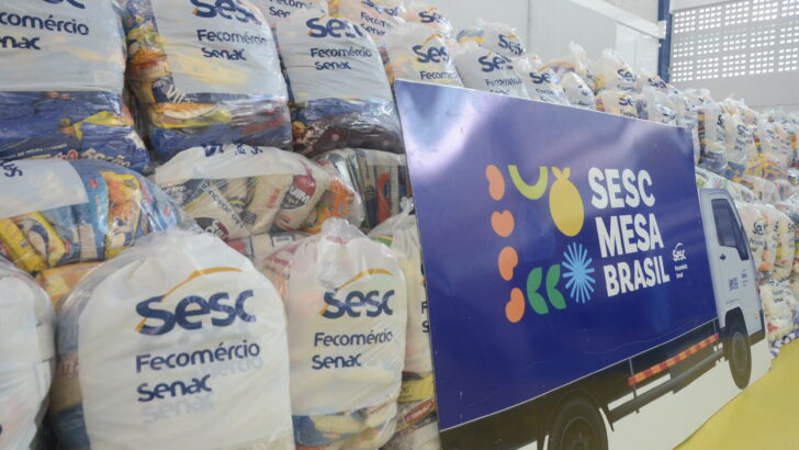 Ação do Sesc Mesa Brasil com alimentos arrecadados no Rio Grande do Norte