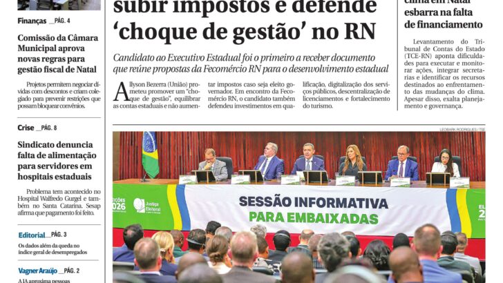 Capa da edição 2.394 do Agora RN, de 18 de agosto de 2026