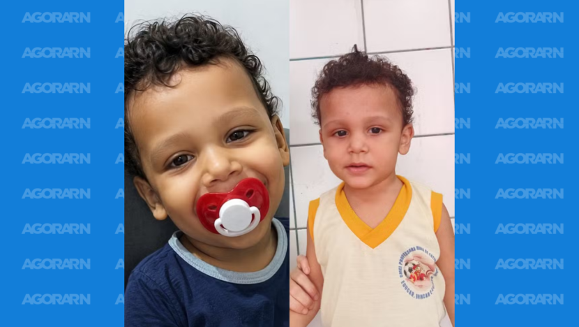 Montagem com fotografias do bebê Thalison Israel Figueredo Lopes, de Acari