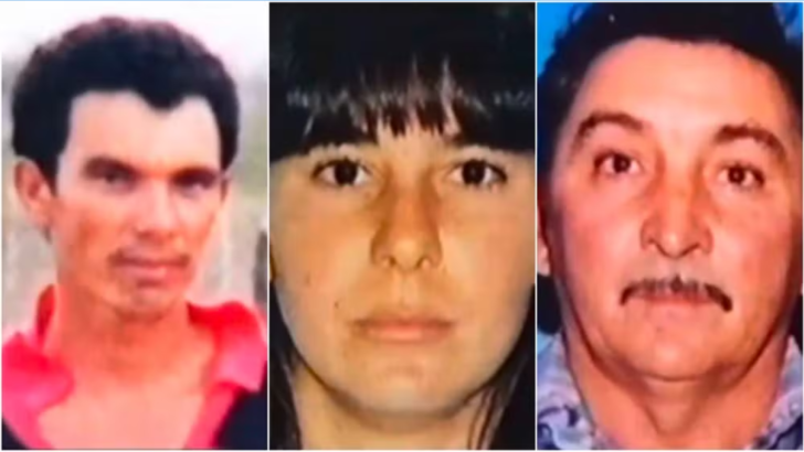 Montagem com três fotografias de pessoas relacionadas ao caso de duplo homicídio ocorrido em São João do Sabugi