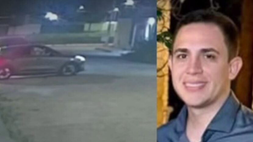Imagem de câmera de segurança mostra veículos parados em frente a uma residência durante o sequestro de um empresário à noite