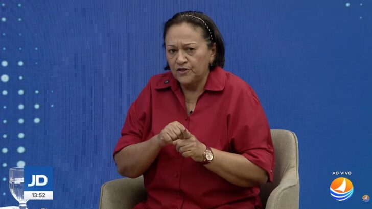 Governadora Fátima Bezerra durante entrevista à TV Ponta Negra