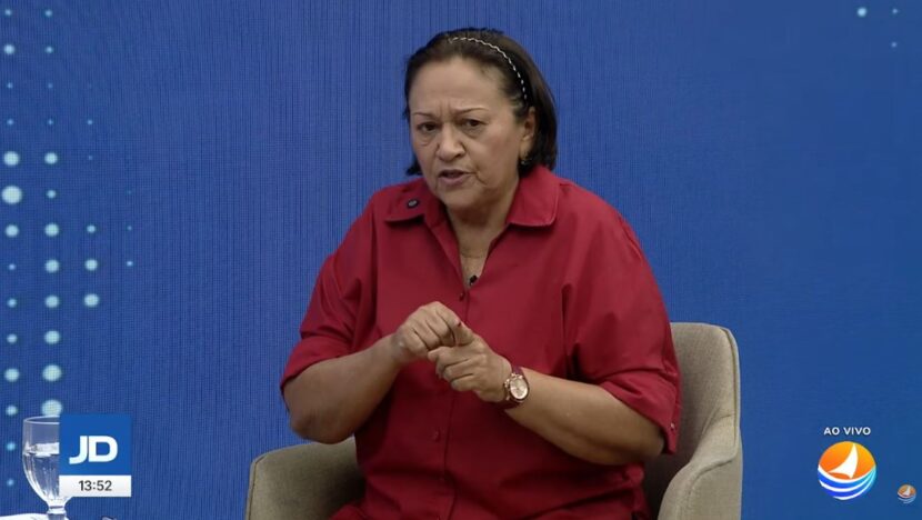Governadora Fátima Bezerra durante entrevista à TV Ponta Negra
