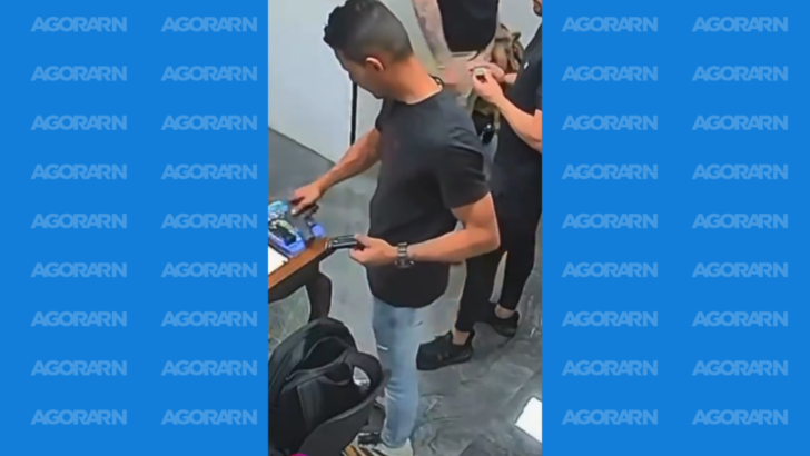 Imagem de câmera de segurança mostra homem manuseando arma em clube de tiro