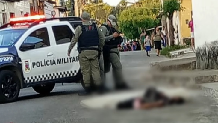 Local onde homem foi morto a facadas em São Gonçalo do Amarante.
