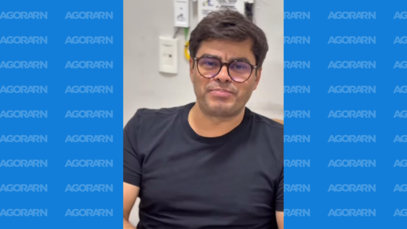 Vereador Lucieldo da Silva, de camiseta preta e óculos, aparece sentado durante vídeo publicado nas redes sociais