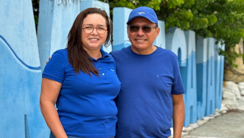 Prefeita de Maxaranguape, Professora Nira, e vice-prefeito Evanio Pedro