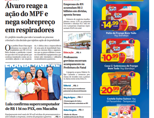 primeira pagina agorarn 210826