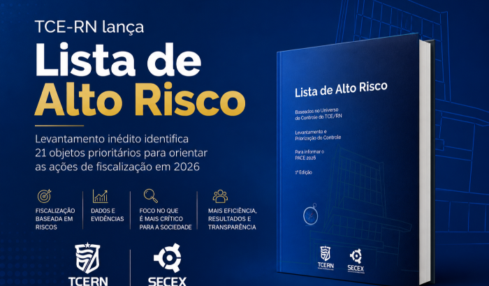 Arte do TCE-RN sobre a Lista de Alto Risco de 2026