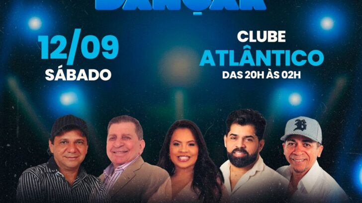 Cartaz da festa Vamos Dançar no Clube Atlântico
