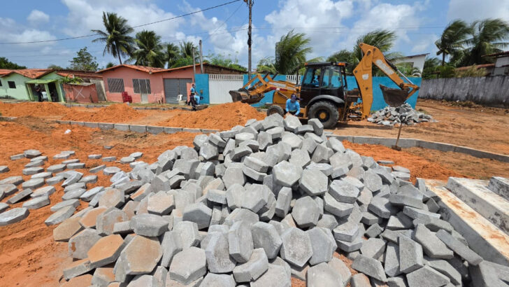 Blocos de concreto produzidos por presos da Penitenciária Estadual de Alcaçuz