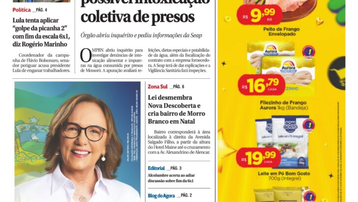 Capa integral da edição 2.407 do jornal Agora RN, de 4 de setembro de 2026