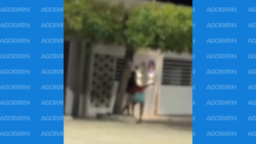 Imagem mostra agressão contra mulher em via pública em Itajá