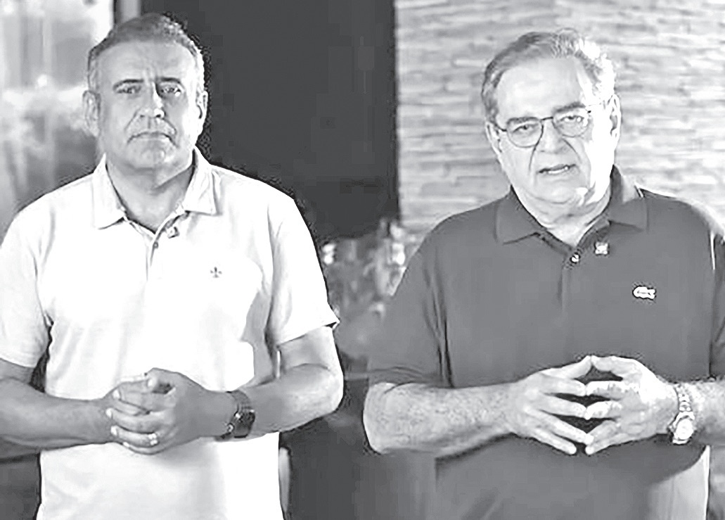 Babá Pereira e Álvaro Dias sentados lado a lado